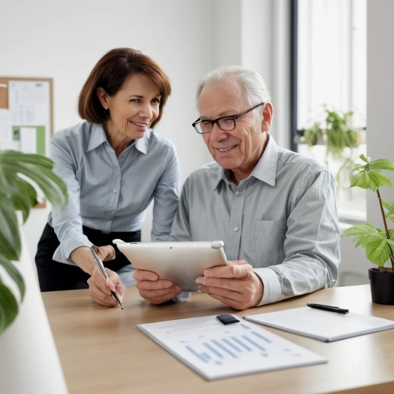 Advisor explaining insurance options to a retiree